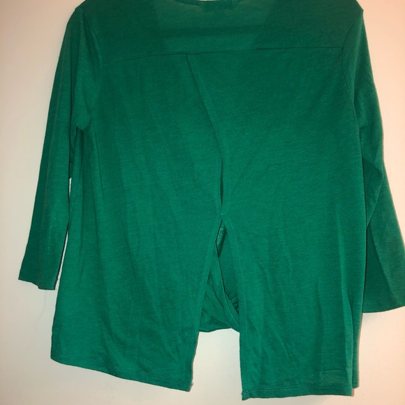 American Eagle Faux Wrap 3/4 shirt - Picture 2 of 3